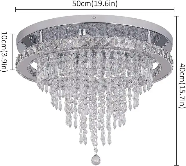 Modern LED Flush Mount Chandelier - Cool White | New in Indoor Lighting & Fans in Mississauga / Peel Region - Image 7