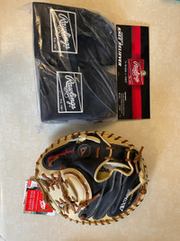 Baseball Catcher practice glove and knee relievers