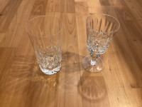 Crystal Cross and Olive glasses and wine glasses