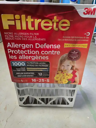 Brand new furnace filter. 16x25x5. $50 at Canadian Tire. Selling for half price. Purchased at CT las...
