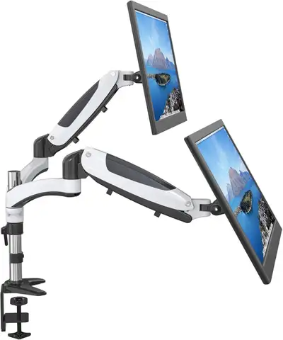Dual Gas Spring Monitor Arm Desk Mount Monitor Stand for Two 15-, View more