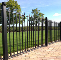 7x4 Iron Ornamental Fence Line (40 Panels & 1 Gate) Covering 284