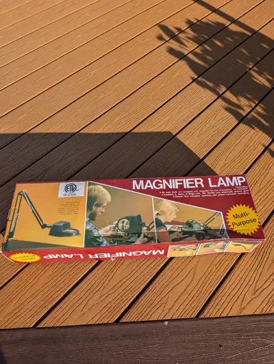 Desk lamp with magnifying lens, View more