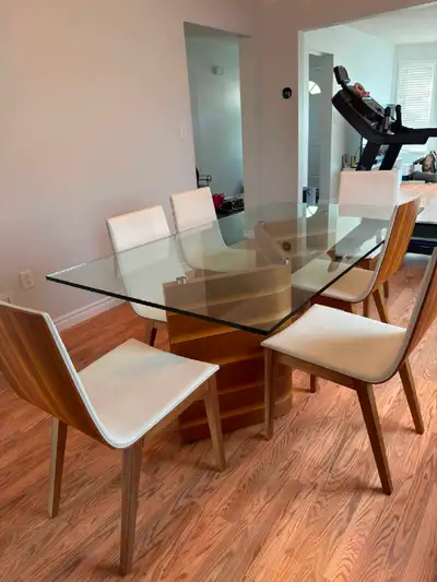 Modern Glass and Wood Dining Table from italy, View more