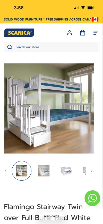 New in box - Double and twin bunk bed with stairs. Delivery, View more
