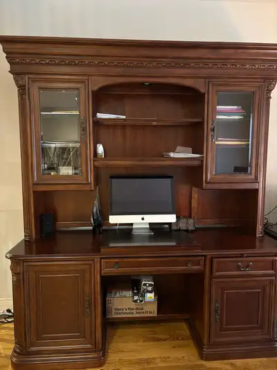 wood desk and hutch, View more