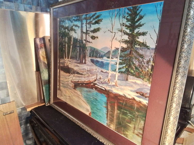 Original Framed winter landscape painting by L. Yeomans ' 70 in Arts & Collectibles in City of Toronto - Image 3