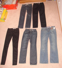 Levis, Am. Eagle, Bootlegger & more - sz 0 to 5, 24 to 27 waist