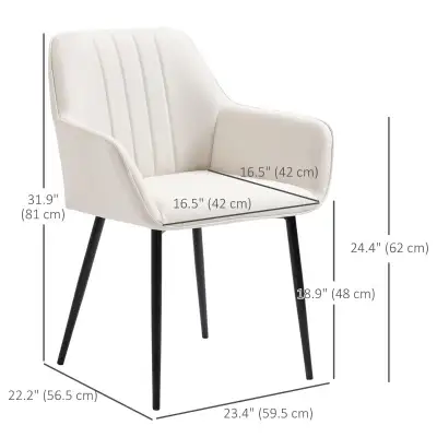 Upholstered Linen Fabric Accent dining Chair wi, View more