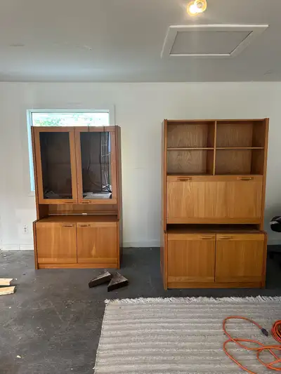 Vintage 1980s Nordesign Teak Wall Units / Cabinets – Set of 2, View more