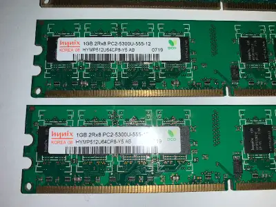 Desktop RAM Excellent working condition Hynix KOREA 1GB 2Rx8 PC2-5300U-555-12 HYMP512U64CP8-Y5 AB Qt...