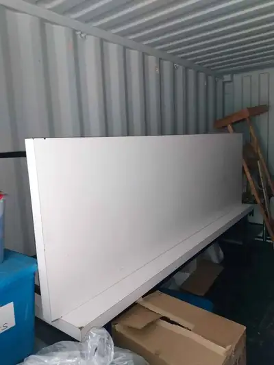heavy non collapsible white laminate table wih steel legs, View more