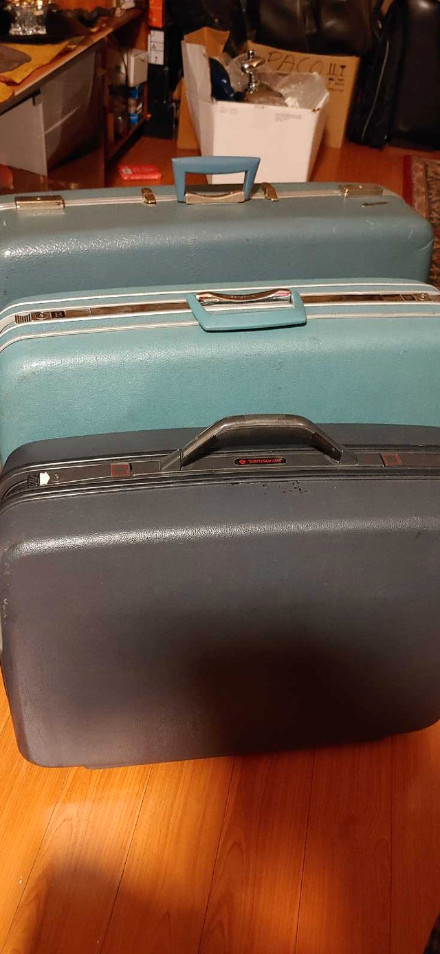 3 Vintage Hard Case Suitcases in Other in Calgary