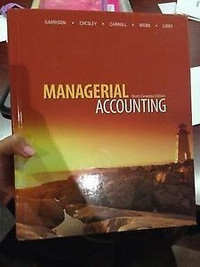 Managerial Accounting 9th Canadian Edition (LIKE NEW)