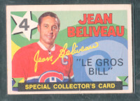 71-72 O Pee Chee Jean Beliveau Montreal Canadiens