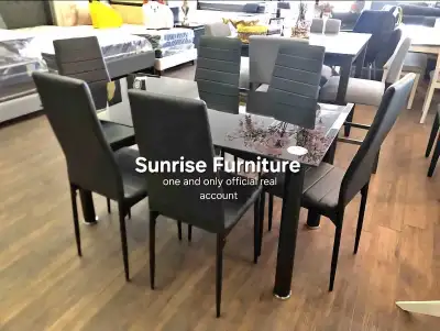 7pc Dining Table Chair Set Dining Table Glass Dining New Set, View more