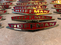 Vintage Metal Hoffman emblems/ badges. Mancave/ Shop decor.