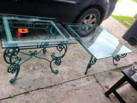 BEAUTIFUL CAST IRON GLASS TABLES