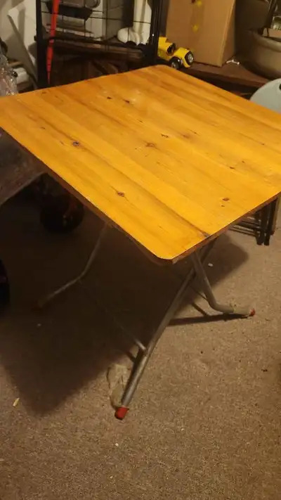 Laminate Folding Table, Wood-Grain Top, Metal Frame, View more