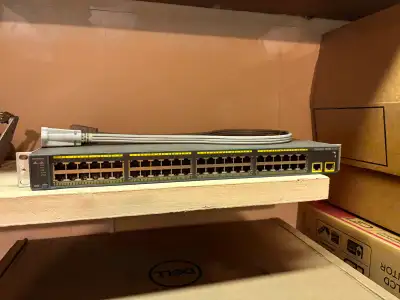 Cisco voice lab device with server, router and switch , View more