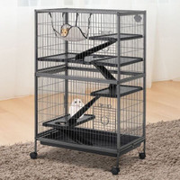 PawHut 4-Tier Rolling Small Animal Cage