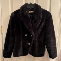 Black Faux Fur Coat (Medium)