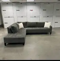 Free Delivery/ grey Sectional couch Sofa Lshape From chesterfiel