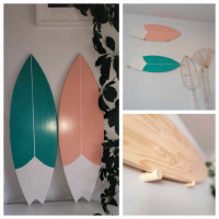 3 ft - 6 ft. SURF BOARD  Decor Coastal Nautical Marin Aquatic