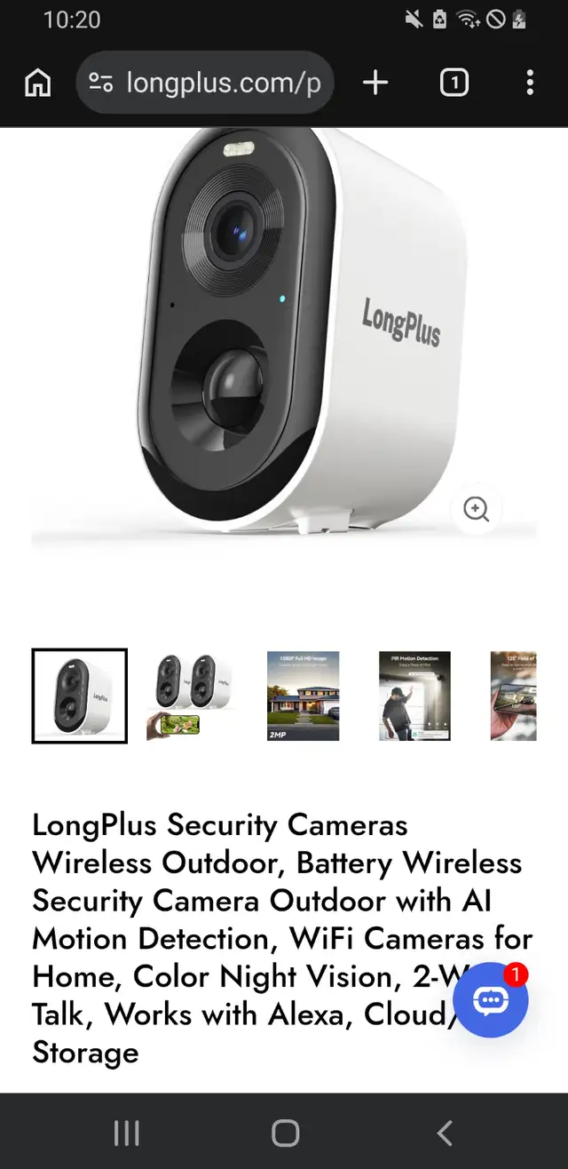 long plus security camera white indoor/outdoor427063955277096960