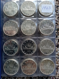 48 PROOF-LIKE CANADIAN SILVER DOLLARS IN BOOK