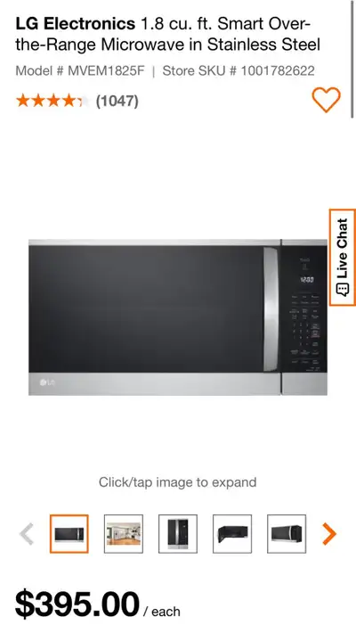 LG Over-the-Range Microwave, View more