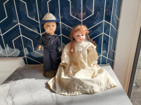 Two Antique Bisque Dolls Armand Marseille 390 and Sailor Boy