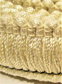 NEW, 7.75 YARDS BY 1.5 INCH WIDE IVORY FRINGE
