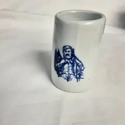 Vintage Boomsma glazed ceramic slant shot glass, View more