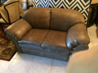 vintage LEATHER sofa pillowy comfort $500 o.b.o.