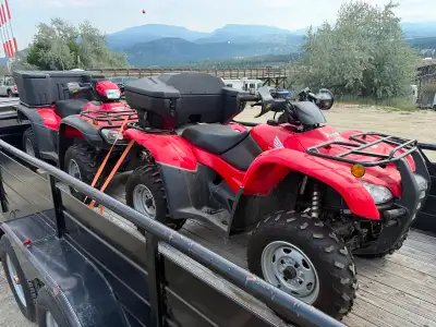 Two Honda ATVs & Tandem-Axle Eagle Trailer Package — $22,000 OBO Complete, exceptionally low-use ATV...