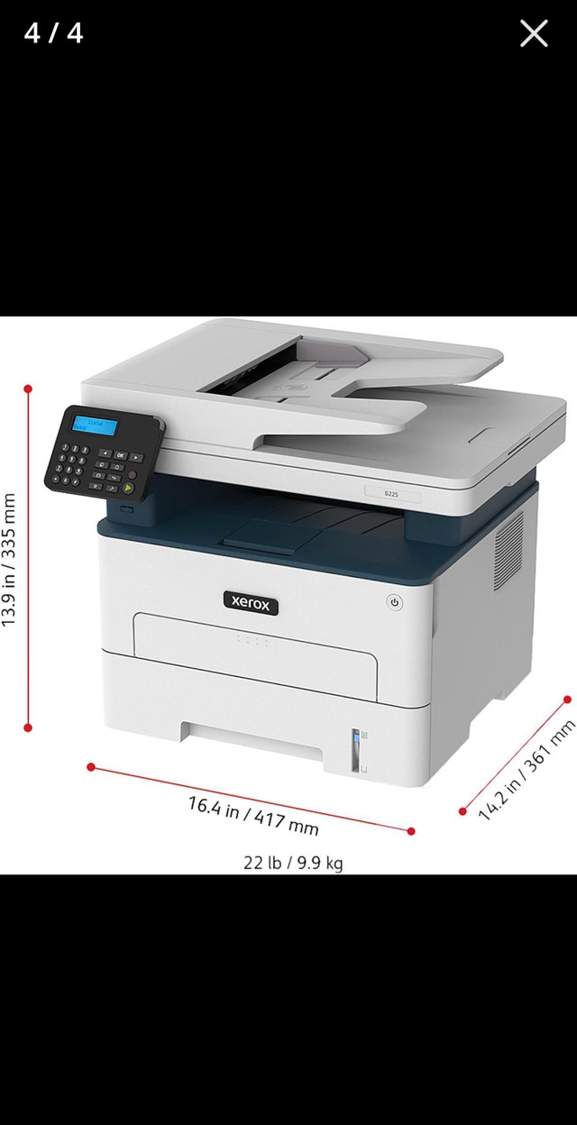 Xerox B225/DNI MFC / All-InOne Monochrome Ethernet Laser Printer in Printers, Scanners & Fax in City of Toronto - Image 2