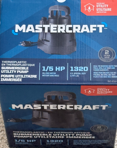 Mastercraft 1/5 HP Submersible Utility Water Pump, View more