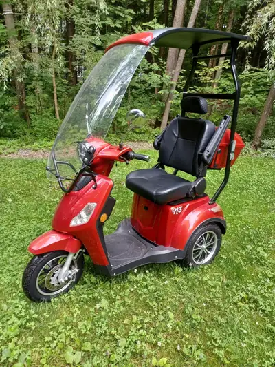 Triporteur 2022 de marque Liberta, modèle N3 avec 5 batteries neuves de 24 ampères, 12 volts. Autono...