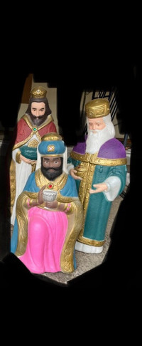 Vintage TPI Christmas Nativity 3 Wisemen / Kings Blow Mold 1990s