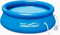 Summer Waves 8' Pool with Pump, Solar Cover & Dispenser