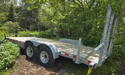( Trade only not for sale ) 2023 18' equipment trailer with 7000lb axles. Just been inspected. Looki...