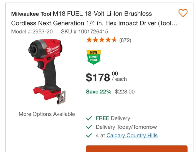 Milwaukee hex impact driver in Power Tools in Calgary - Image 2