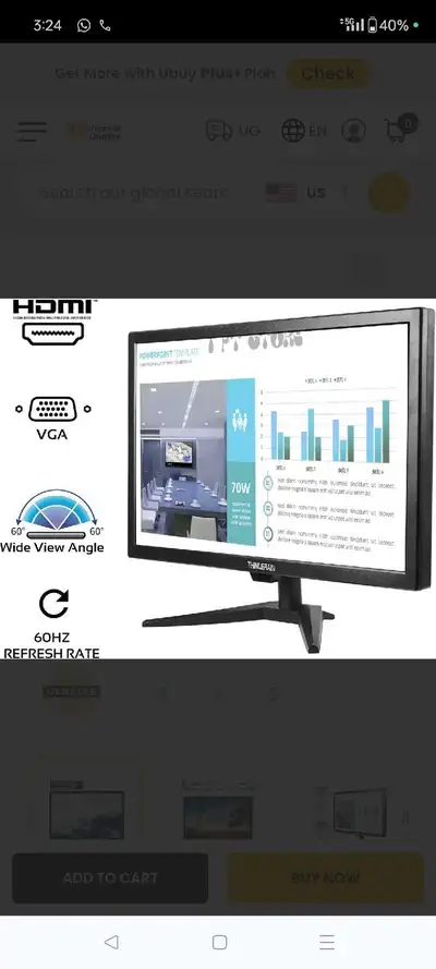 20 Inch PC Monitor 1600x900 Resolution, LED Speaker, HDMI VGA US, View more