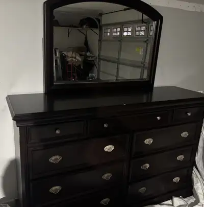 Solid wood dresser with mirror, View more