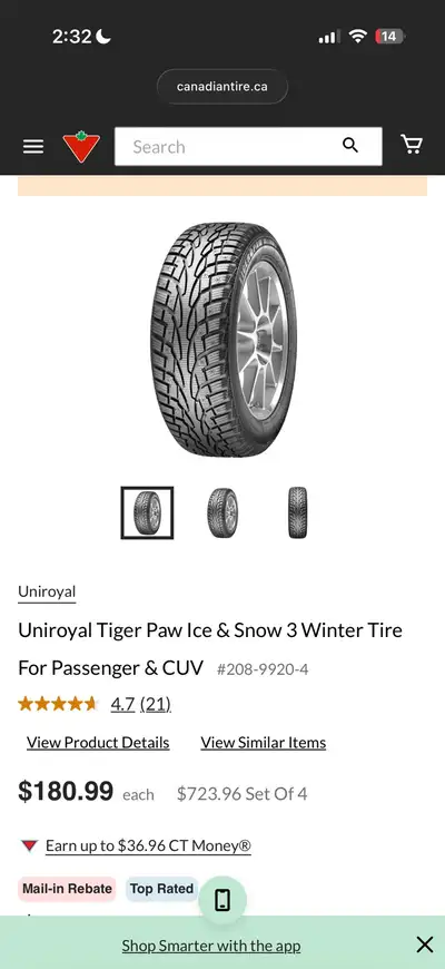 Brand new set of UNIROYAL Tiger Paw Ice & Snow 3: 205/55R16 91T Can’t return, $350 obo
