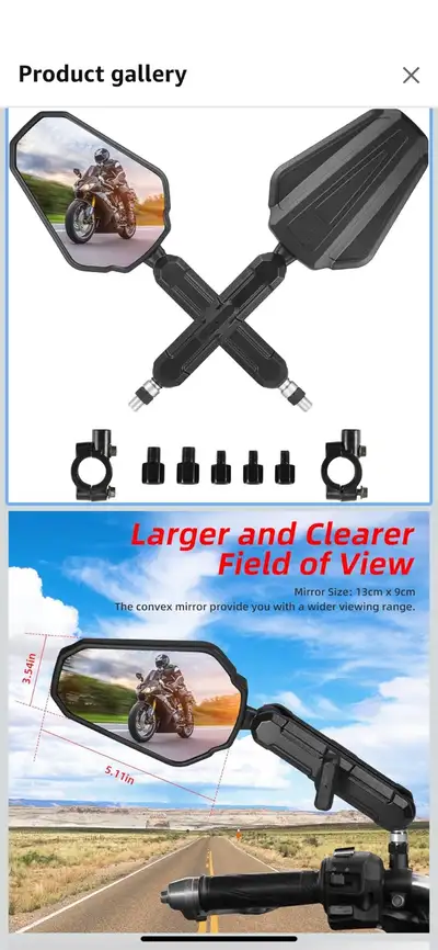 Brand new motorcycle mirrors