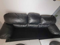 Black Leather Couch for Sale