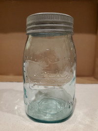 Vintage Crown Canning Jar - Blue Tint