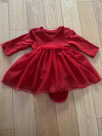 Red Tulle Glitter Dress 1-2 Months